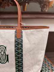 Uubags Goyard Goyardine Turquoise Belharra Reversible Beach Tote Bag In Green 36x27x13cm - 5