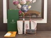 Uubags Goyard Goyardine Turquoise Belharra Reversible Beach Tote Bag In Black 36x27x13cm - 1