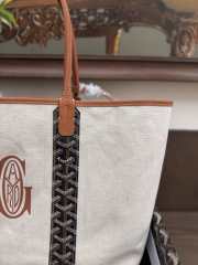 Uubags Goyard Goyardine Turquoise Belharra Reversible Beach Tote Bag In Black 36x27x13cm - 6