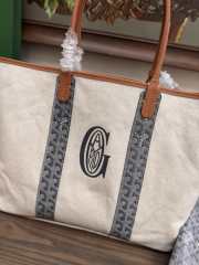Uubags Goyard Goyardine Turquoise Belharra Reversible Beach Tote Bag In Grey 36x27x13cm - 6
