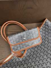 Uubags Goyard Goyardine Turquoise Belharra Reversible Beach Tote Bag In Grey 36x27x13cm - 4