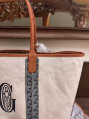 Uubags Goyard Goyardine Turquoise Belharra Reversible Beach Tote Bag In Grey 36x27x13cm - 2