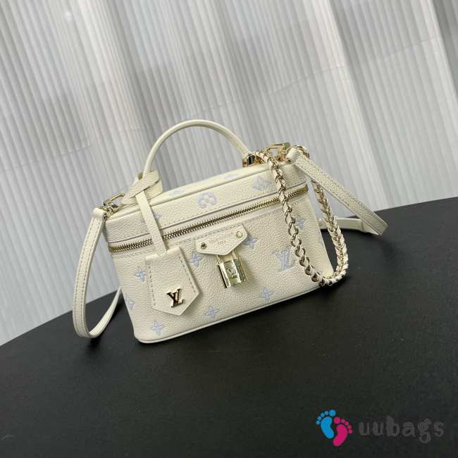 Uubags Louis Vuitton M27744 Vanity Chain Pouch In Milky white Monogram/Blue 19x11.5x6.5cm - 1