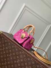 Uubags Louis Vuitton M27603 Nano Speedy Bag Fuchsia Denim 16x10x7.5cm - 6