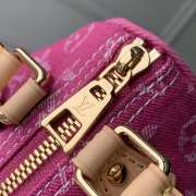 Uubags Louis Vuitton M27603 Nano Speedy Bag Fuchsia Denim 16x10x7.5cm - 5