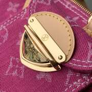 Uubags Louis Vuitton M27603 Nano Speedy Bag Fuchsia Denim 16x10x7.5cm - 3