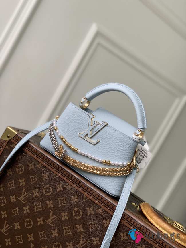 Uubags Louis Vuitton M28199 Capucines East-West Mini Bag In Olympus Blue 12x22x8cm - 1