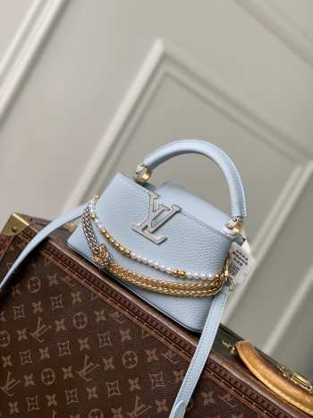 Uubags Louis Vuitton M28199 Capucines East-West Mini Bag In Olympus Blue 12x22x8cm