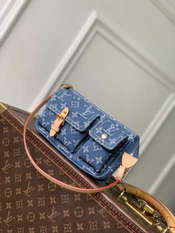 Uubags Louis Vuitton M27602 Cargo Accessory Pouch In Blue Denim 23.5x14x3cm