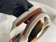 Uubags Chloe Woody small striped canvas tote bag in multi brown 26x20x8cm - 2