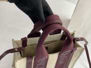 Uubags Chloe Mini Woody tote bag in linen burgundy 26x20x8cm - 5