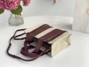 Uubags Chloe Mini Woody tote bag in linen burgundy 26x20x8cm - 4