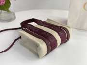 Uubags Chloe Mini Woody tote bag in linen burgundy 26x20x8cm - 3