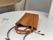 Uubags small Chloe Spin tote bag in clay brown grained leather 18x19x8cm - 4