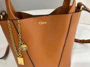Uubags small Chloe Spin tote bag in clay brown grained leather 18x19x8cm - 6