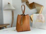 Uubags medium Chloe Spin tote bag in clay brown grained leather 27x30x14cm - 5