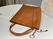 Uubags medium Chloe Spin tote bag in clay brown grained leather 27x30x14cm - 4