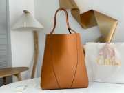 Uubags large Chloe Spin tote bag in clay brown grained leather 35x39x16cm - 6
