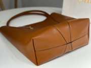 Uubags large Chloe Spin tote bag in clay brown grained leather 35x39x16cm - 5