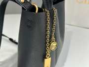 Uubags medium Chloe Spin tote bag in black grained leather 27x30x14cm - 2