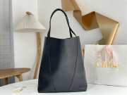 Uubags large Chloe Spin tote bag in black grained leather 35x39x16cm - 6