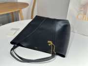 Uubags large Chloe Spin tote bag in black grained leather 35x39x16cm - 5