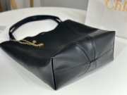 Uubags large Chloe Spin tote bag in black grained leather 35x39x16cm - 3