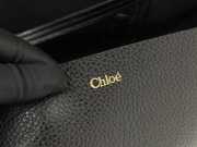 Uubags large Chloe Spin tote bag in black grained leather 35x39x16cm - 2