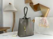 Uubags medium Chloe Spin tote bag in grey grained leather 27x30x14cm - 4
