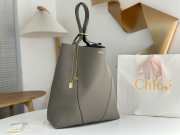 Uubags large Chloe Spin tote bag in grey grained leather 35x39x16cm - 6