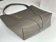 Uubags large Chloe Spin tote bag in grey grained leather 35x39x16cm - 5