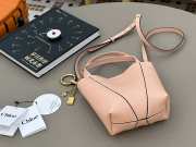 Uubags small Chloe Spin tote bag in pink grained leather 18x19x8cm - 4