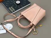 Uubags small Chloe Spin tote bag in pink grained leather 18x19x8cm - 3