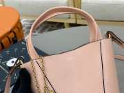Uubags small Chloe Spin tote bag in pink grained leather 18x19x8cm - 2