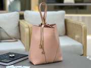 Uubags medium Chloe Spin tote bag in pink grained leather 27x30x14cm - 6