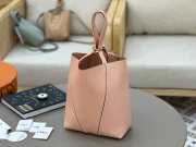Uubags medium Chloe Spin tote bag in pink grained leather 27x30x14cm - 5