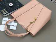 Uubags medium Chloe Spin tote bag in pink grained leather 27x30x14cm - 2