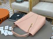 Uubags large Chloe Spin tote bag in pink grained leather 35x39x16cm - 4