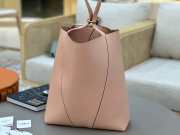 Uubags large Chloe Spin tote bag in pink grained leather 35x39x16cm - 5