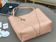 Uubags large Chloe Spin tote bag in pink grained leather 35x39x16cm - 2
