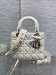 New Arrivals 2026 Small Lady Dior Bag With Strap White Cannage Lambskin 20x18x8cm - 1