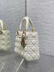 New Arrivals 2026 Small Lady Dior Bag With Strap White Cannage Lambskin 20x18x8cm - 3
