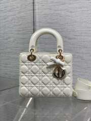 New Arrivals 2026 Small Lady Dior Bag With Strap White Cannage Lambskin 20x18x8cm - 4