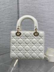 New Arrivals 2026 Small Lady Dior Bag With Strap White Cannage Lambskin 20x18x8cm - 6