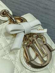 New Arrivals 2026 Small Lady Dior Bag With Strap White Cannage Lambskin 20x18x8cm - 5