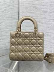 New Arrivals 2026 Small Lady Dior Bag With Strap Desert Taupe Cannage Lambskin 20x18x8cm - 5