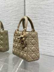 New Arrivals 2026 Small Lady Dior Bag With Strap Desert Taupe Cannage Lambskin 20x18x8cm - 4