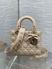 New Arrivals 2026 Small Lady Dior Bag With Strap Blush Pink Cannage Lambskin 20x18x8cm - 1
