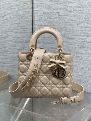 New Arrivals 2026 Small Lady Dior Bag With Strap Blush Pink Cannage Lambskin 20x18x8cm