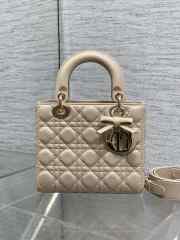 New Arrivals 2026 Small Lady Dior Bag With Strap Blush Pink Cannage Lambskin 20x18x8cm - 4